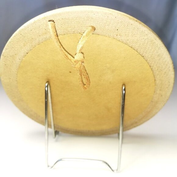 Dried Flower Wall Hanging Vintage, Circle Pottery 1980s Wall Deco Stand Included - Picture 6 of 8